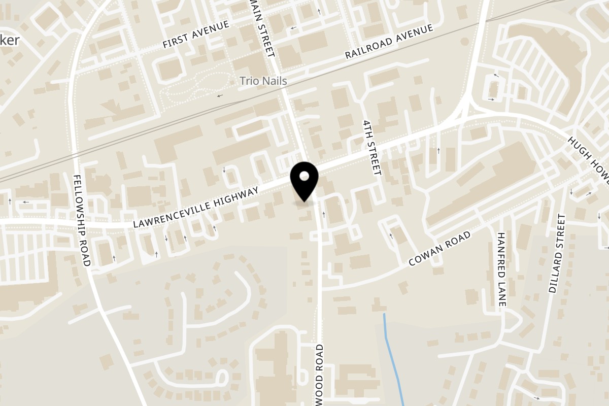 Map showing the location of Bombay Kitchen on 4107 Lawrenceville Hwy in Tucker